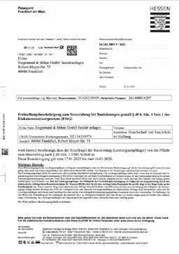 Download PDF-Datei: Freistellungsbescheinigung